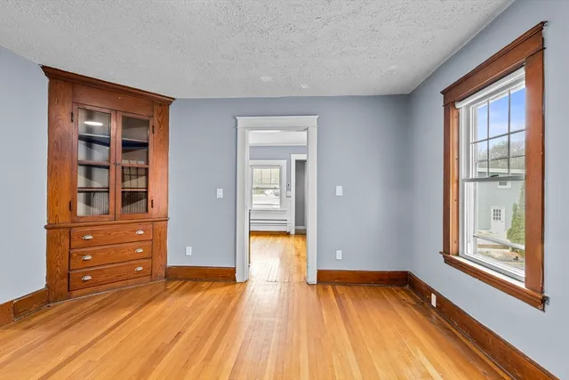 wooden floor and windows in a room