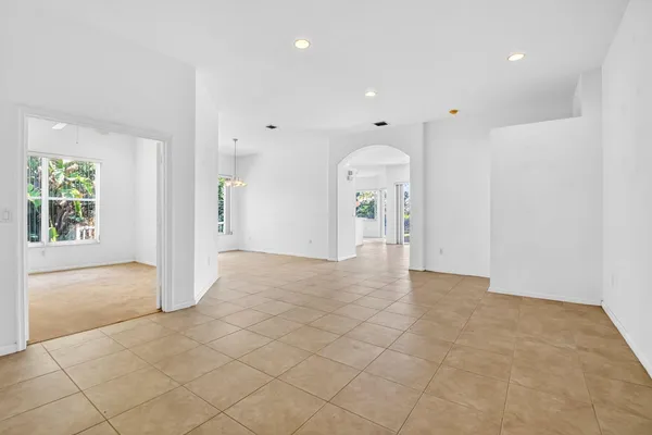 a view of livingroom with kitchen