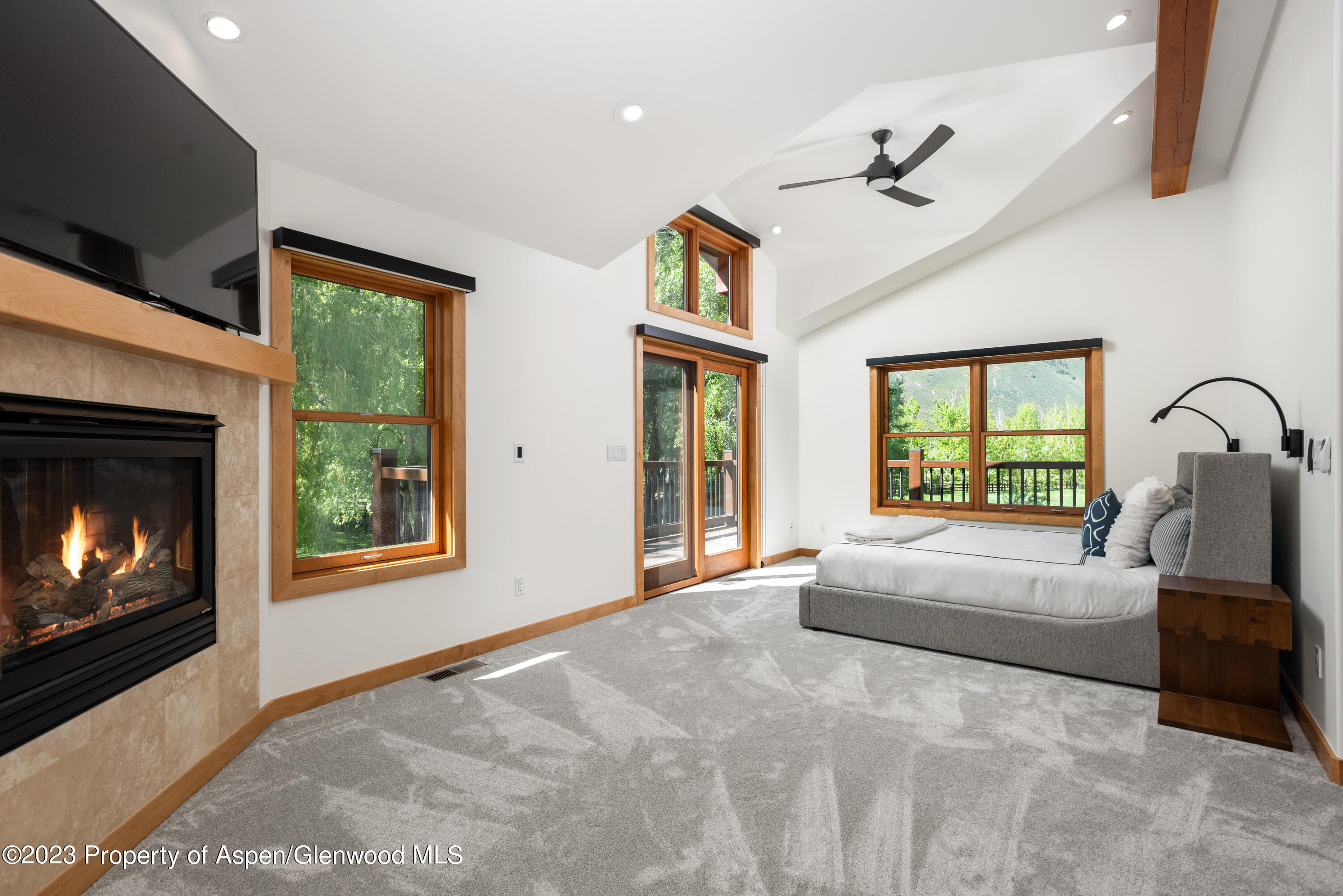 210 Horseshoe Drive Basalt, CO 81621 - Photo 14 of 52 a bedroom with a large bed and a fireplace