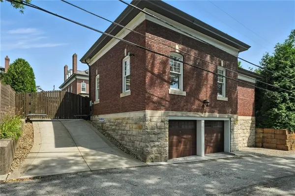 a view of a house with a garage