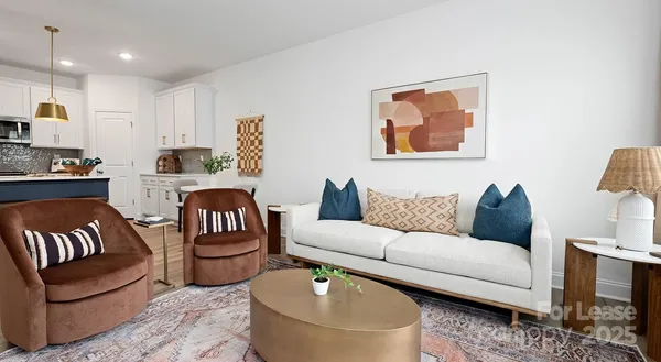 a living room with furniture