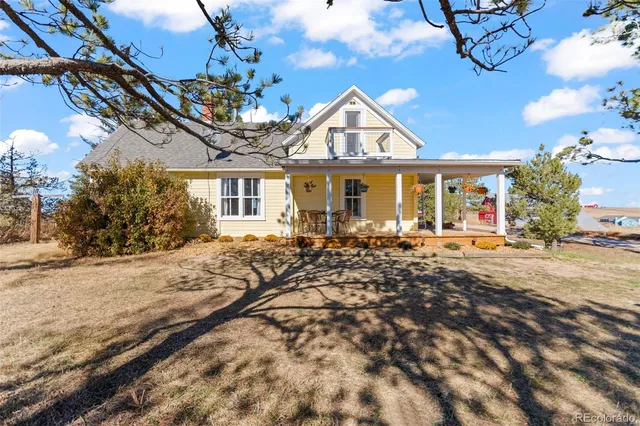 a view of a building from a balcony