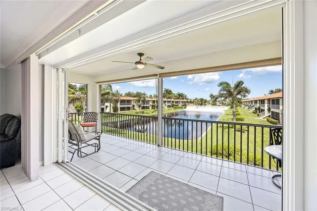 a view of a porch with furniture