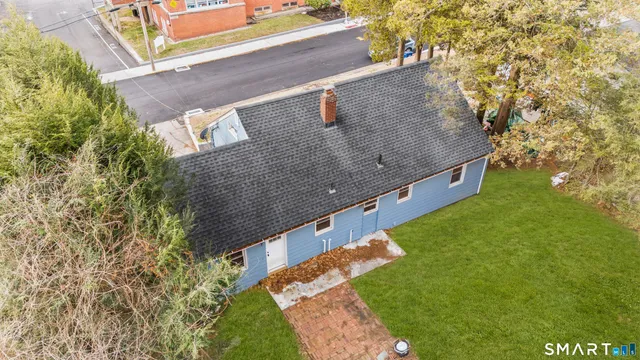 a view of building with yard