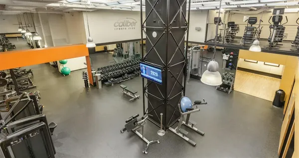 a gym hall with exercise machine