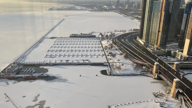 a view of a city with tall buildings