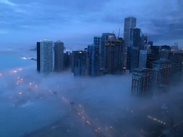 a front view of a multi story building