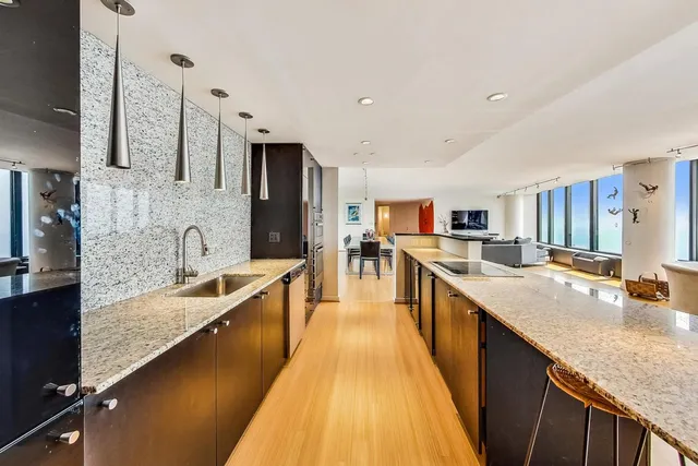 a bedroom with a bed and a walk in closet