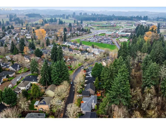 an aerial view of multiple house