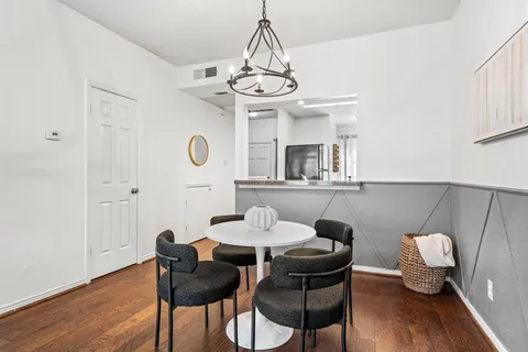 a table and chairs in a room