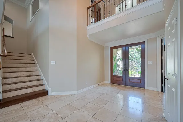 a view of an entryway with staircase