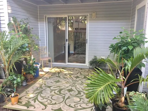 a view of a backyard of a house
