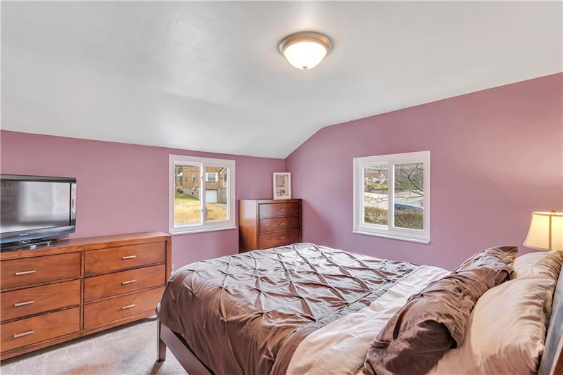6333 Verona Road Verona, PA 15147 - Photo 15 of 25 Bedroom #2 on Upper Level also has Neutral Carpet and Two Windows. Measures 11x11 and Easily Fits a Queen/Double Bed.