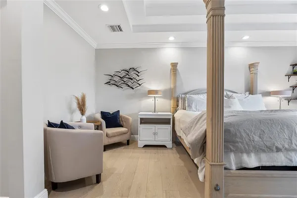 a view of balcony with furniture