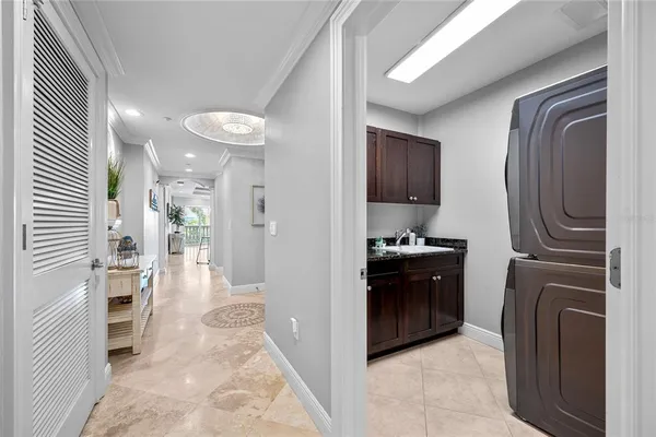 a view of a bedroom with a large window