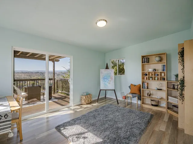 a living room with furniture