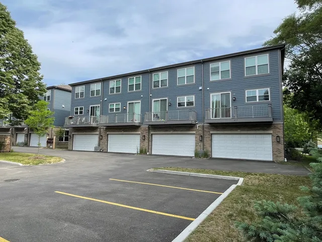 a front view of a building with street