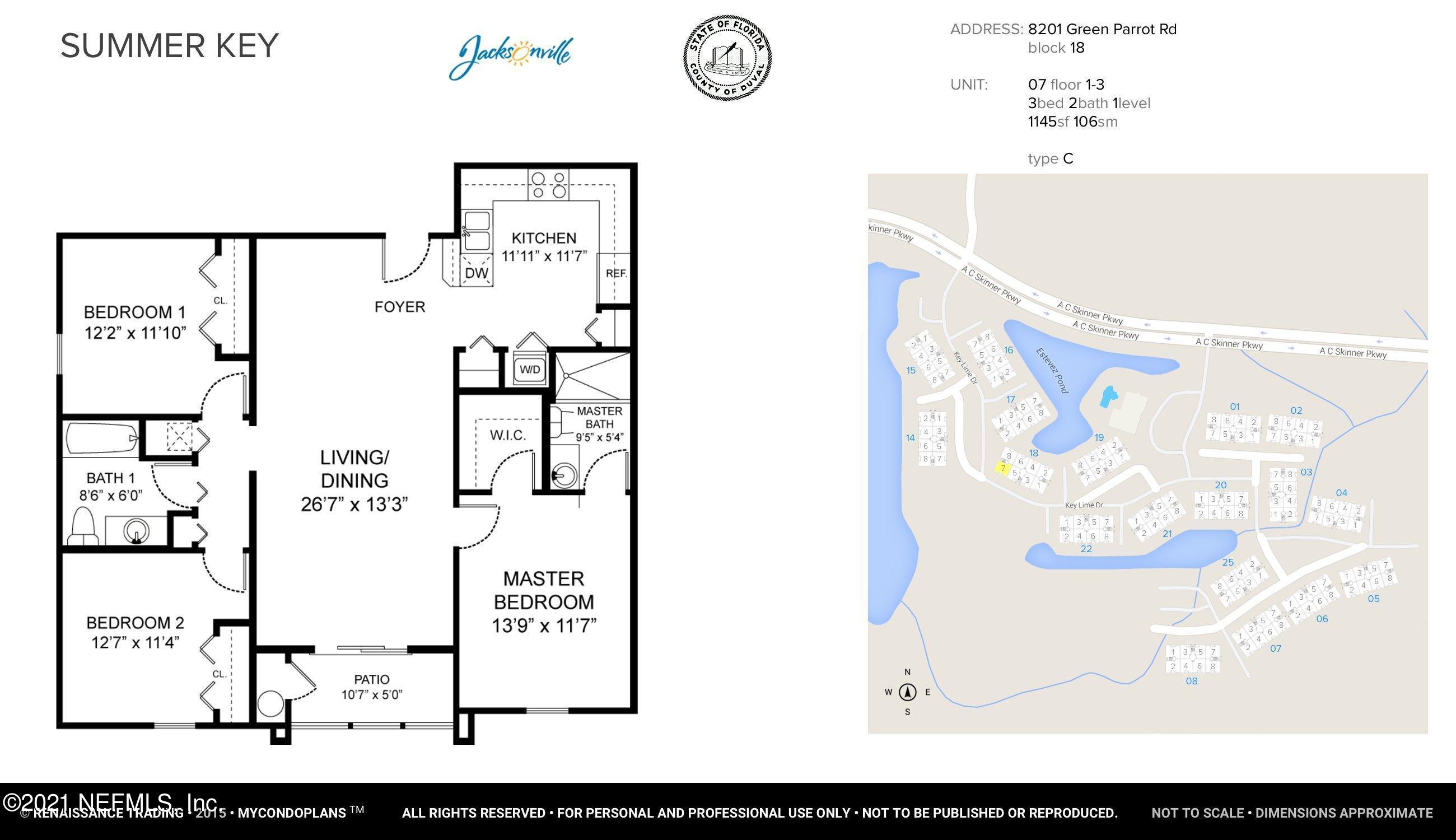 8201 Green Parrot Road, Unit 307 Jacksonville, FL 32256 - Photo 11 of 11 Floor Plan 8201 Green Parrot Rd 307