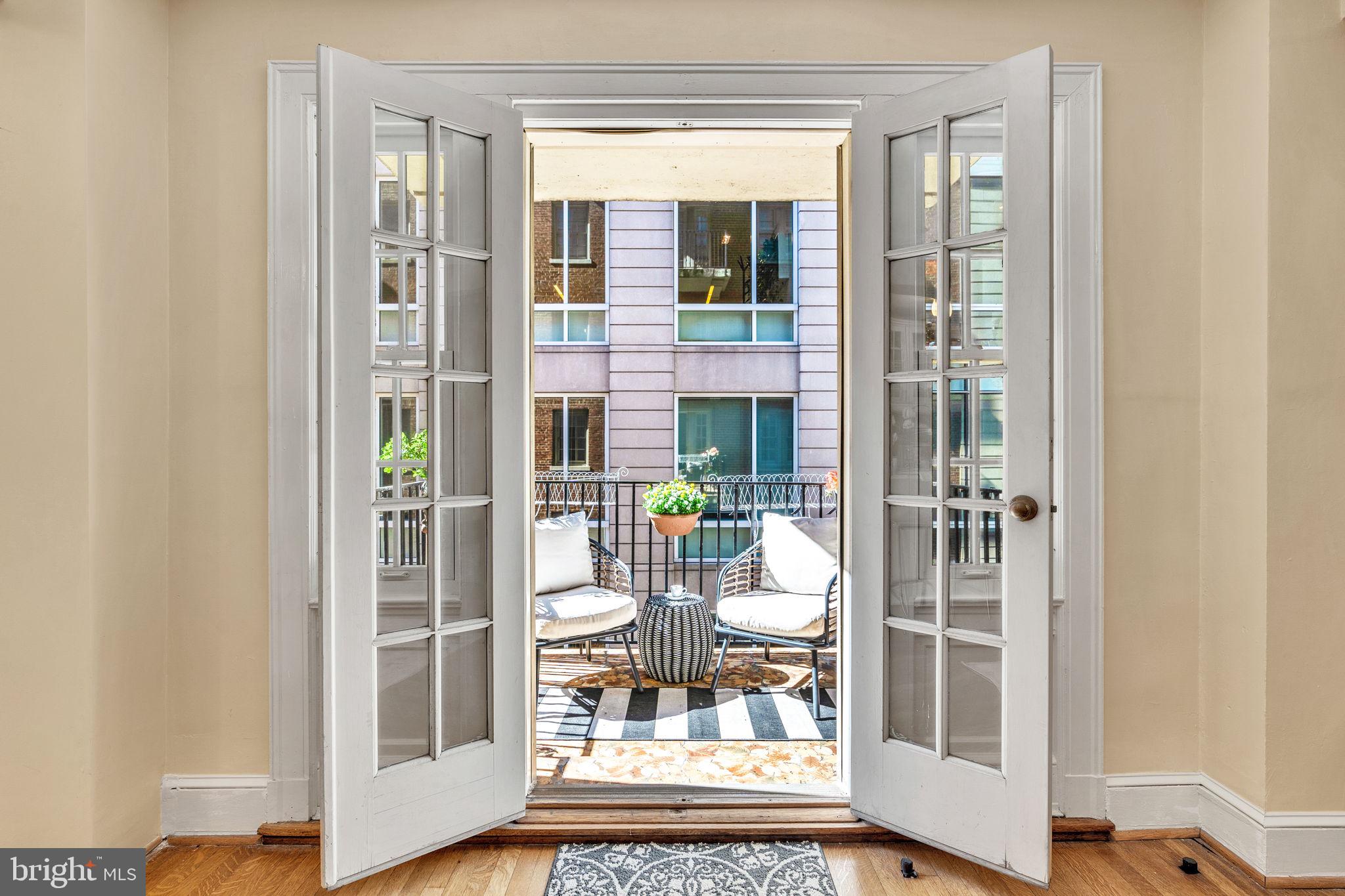 1026 16th Street Northwest, Unit 505 Washington, DC 20036 - Photo 10 of 20 French doors lead to private outdoor space