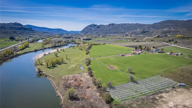 a view of a lake with a mountain in the background