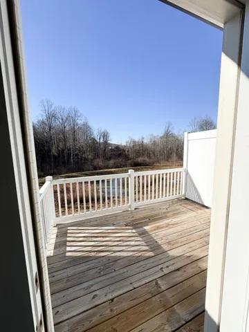 a view of deck with a chair