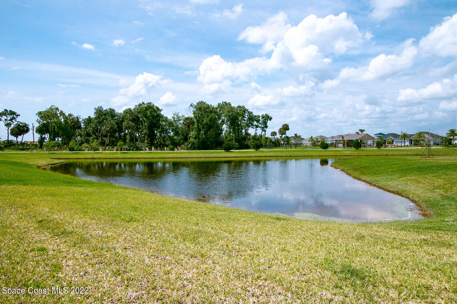 3289 Ribbon Grass Drive Melbourne, FL 32940 - Photo 25 of 58 a view of a lake with a big yard and large trees