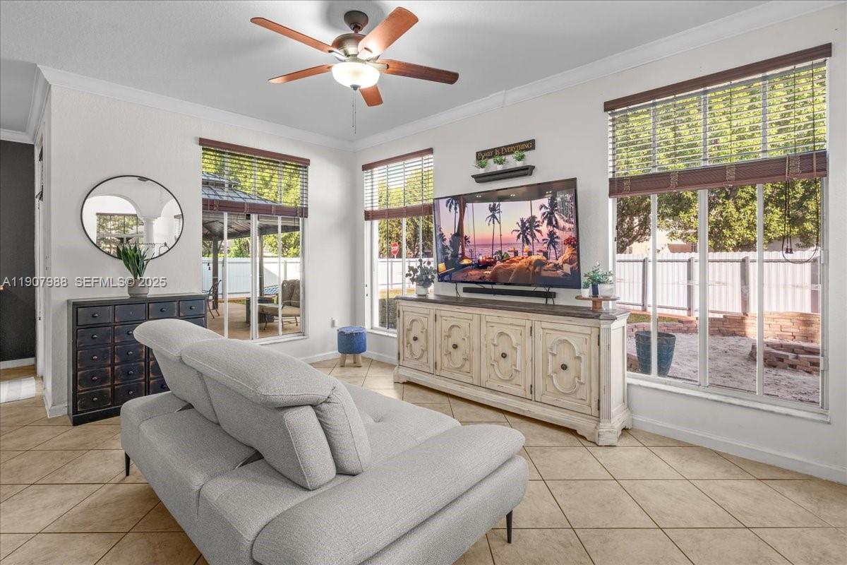 14027 Southwest 274th Terrace Homestead, FL 33032 - Photo 19 of 65 a living room with furniture and a large window