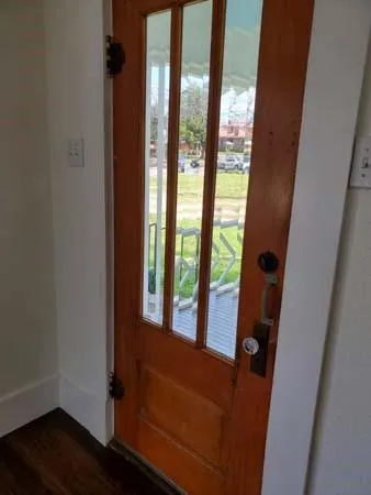 a view of an front door