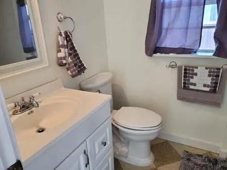 a bathroom with a toilet and a sink