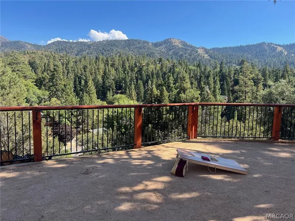 a park view with a bench