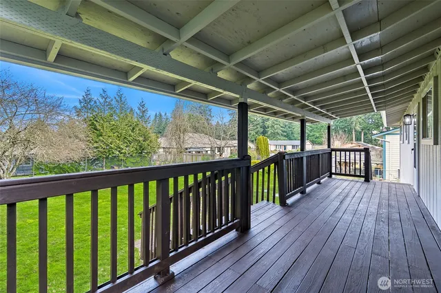 a view of a backyard with a slide