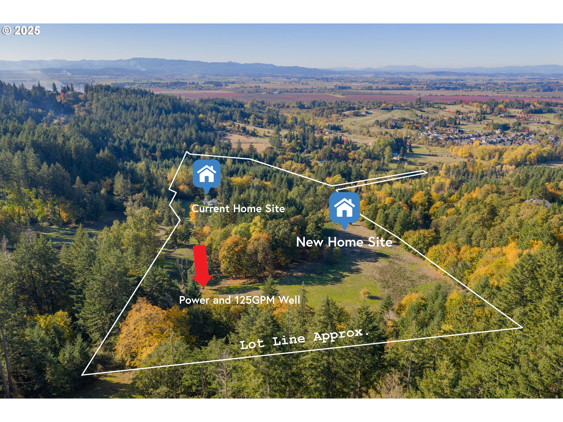 an aerial view of residential house and car parked
