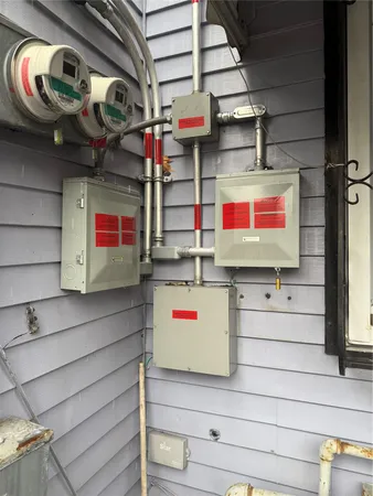 a close view of water heater room