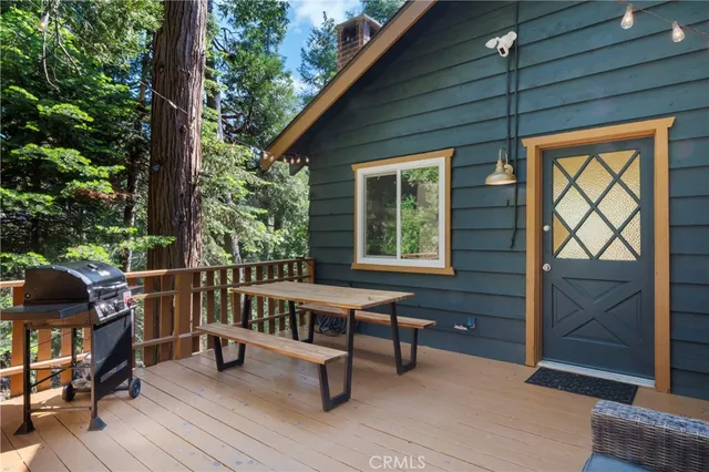 a balcony with furniture