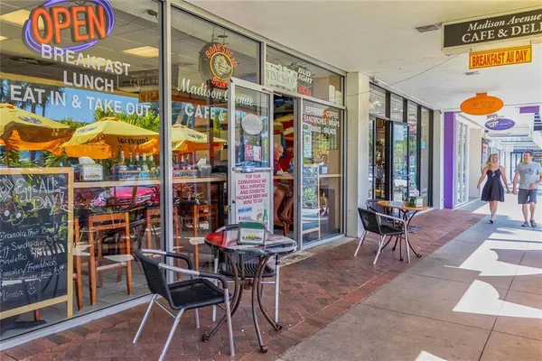 a view of outdoor area with book shop