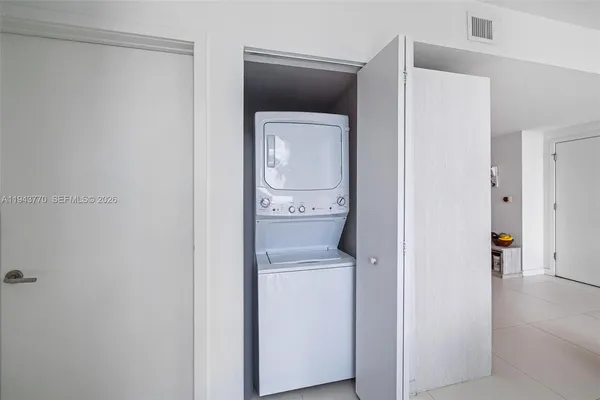a utility room with a washer and dryer
