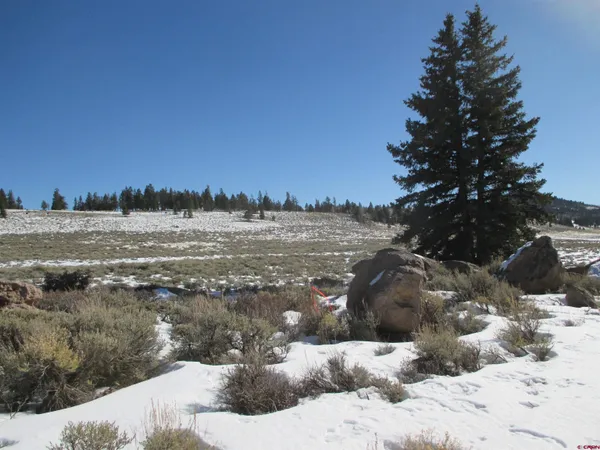 a view of a lake with a mountain in the background