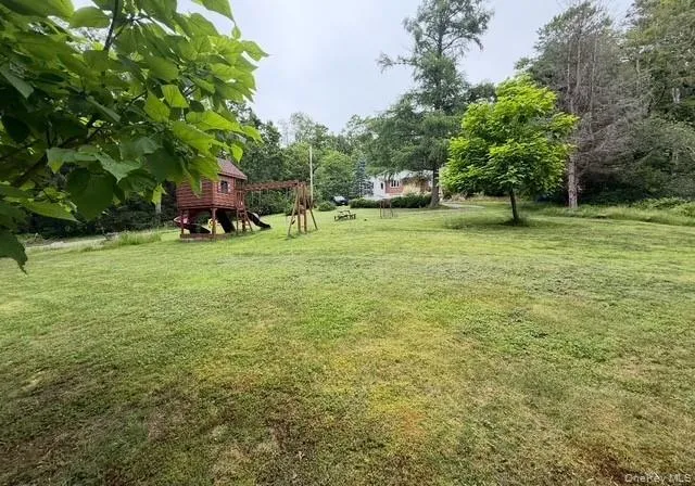 a view of a field with trees