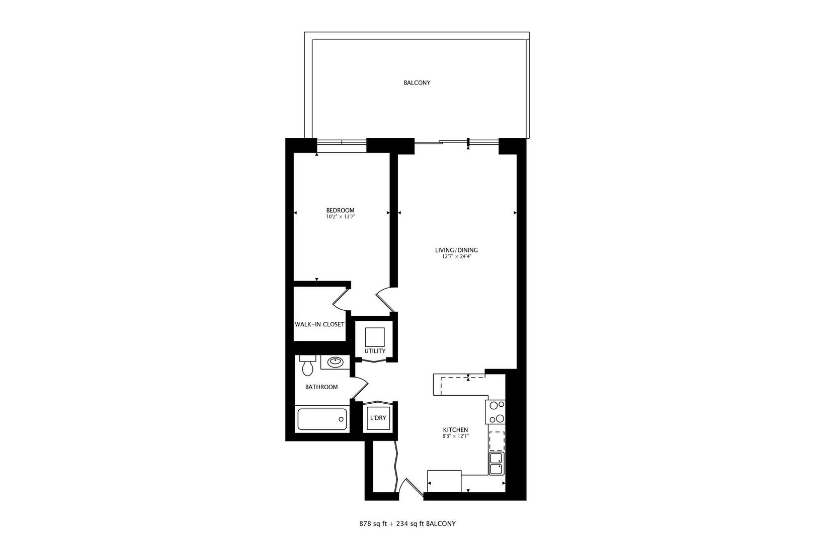 1155 South State Street, Unit C404 Chicago, IL 60605 - Photo 18 of 18 a picture of a floor plan
