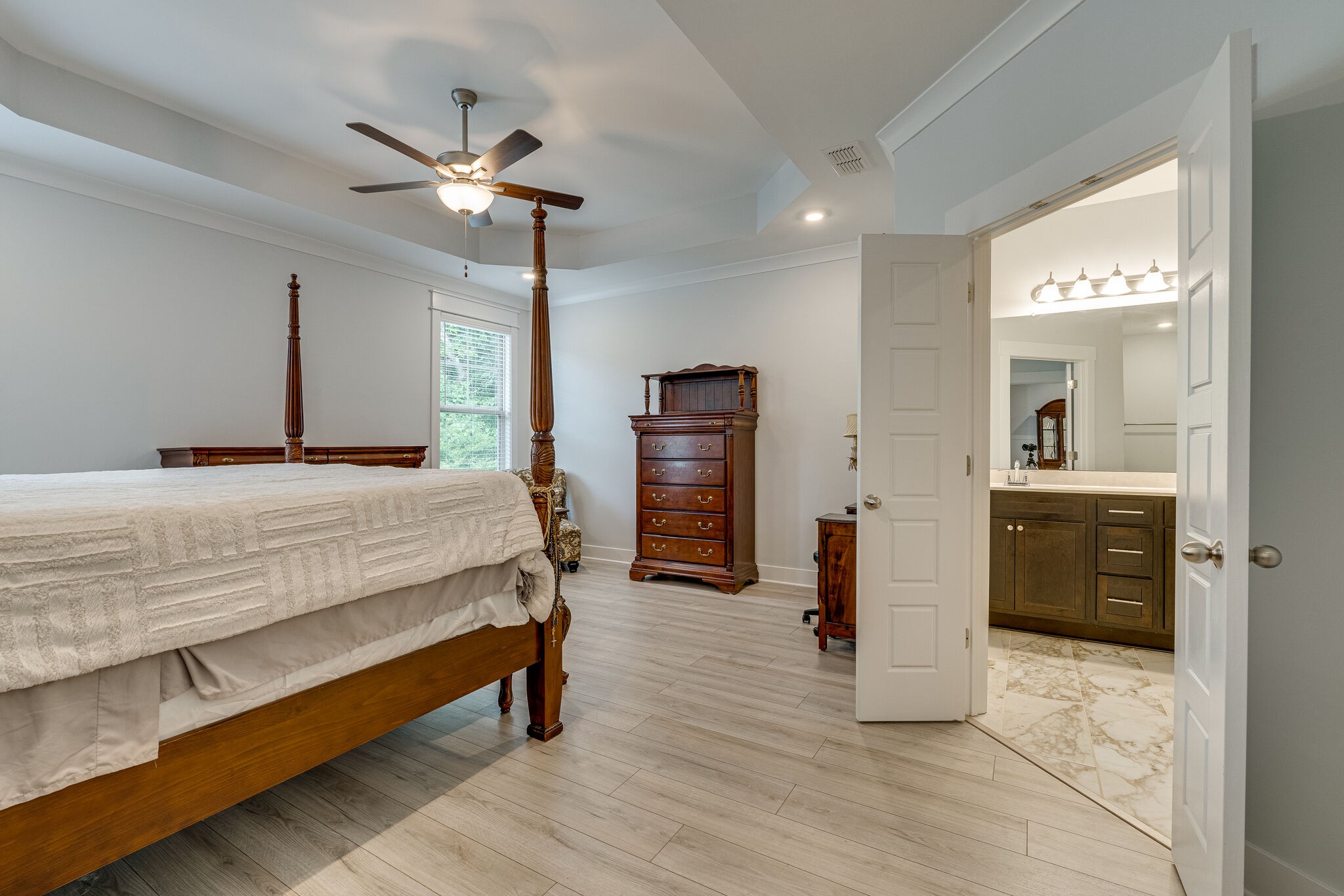 2125 Halfmoon Way Murfreesboro, TN 37130 - Photo 20 of 33 a bedroom with a bed and a chandelier