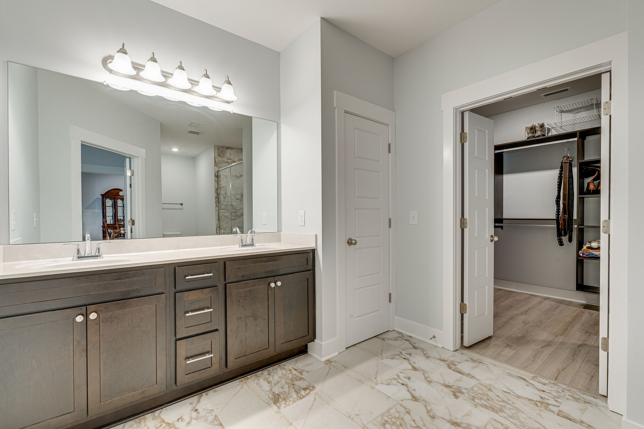 2125 Halfmoon Way Murfreesboro, TN 37130 - Photo 23 of 33 a spacious bathroom with a granite countertop sink mirror and shower