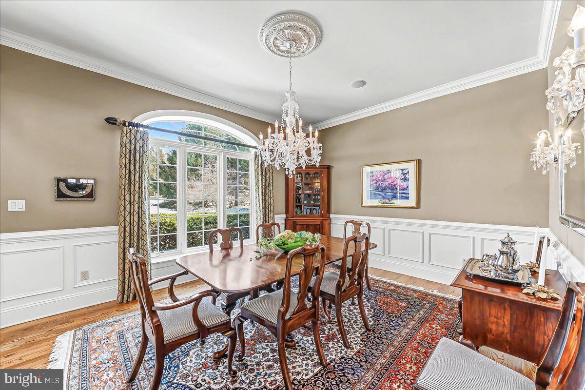 411 Webb Road Chadds Ford, PA 19317 - Photo 14 of 73 Dining Room with a lovely chandelier