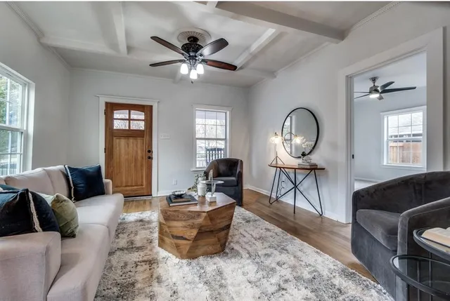 a living room with furniture