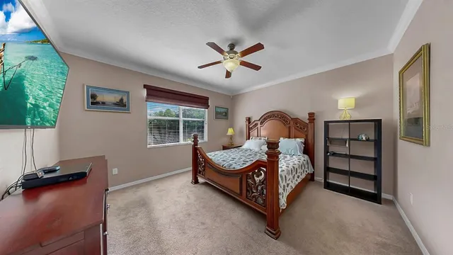 a bed room with furniture and a window