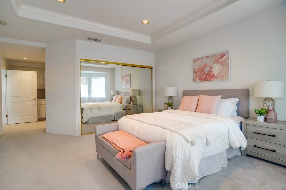 1820 Mantis Avenue San Pedro, CA 90732 - Photo 17 of 55 a bedroom with a bed and a large mirror