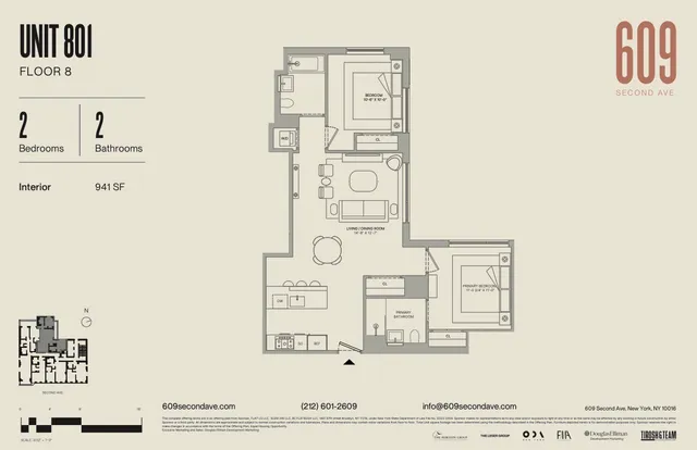 $1,595,000 | 609 2nd Avenue, Unit 801 | Kips Bay