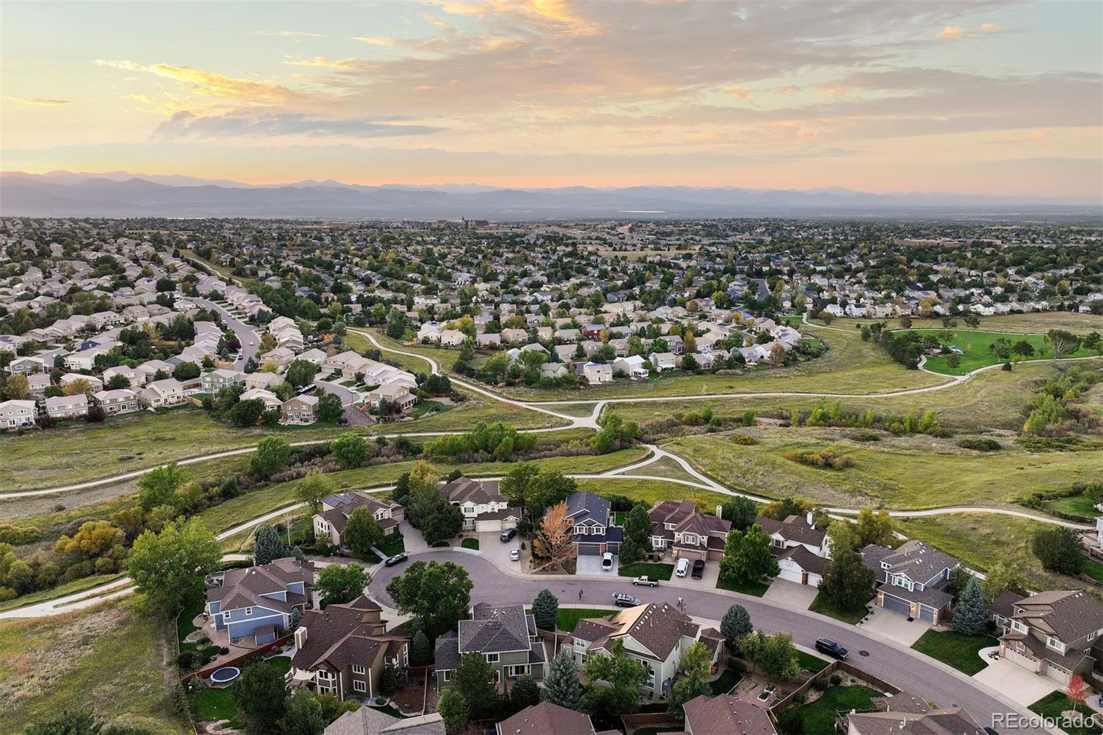 5426 East Knoll Place Highlands Ranch, CO 80130 - Photo 26 of 28 an aerial view of residential houses with outdoor space