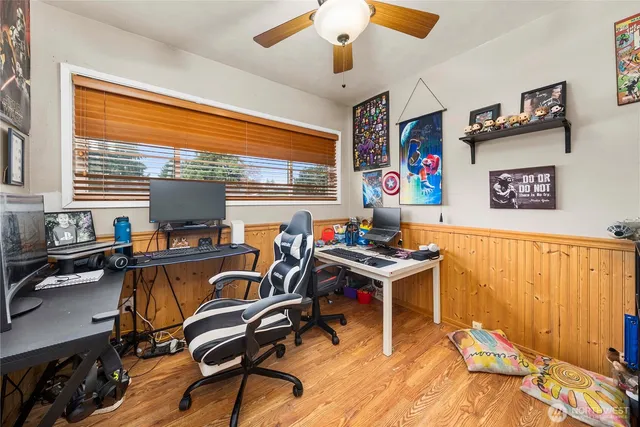 a room with furniture and a window