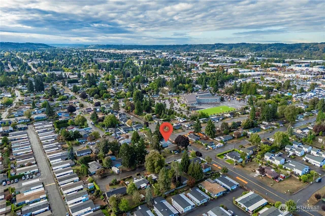 an aerial view of multiple house