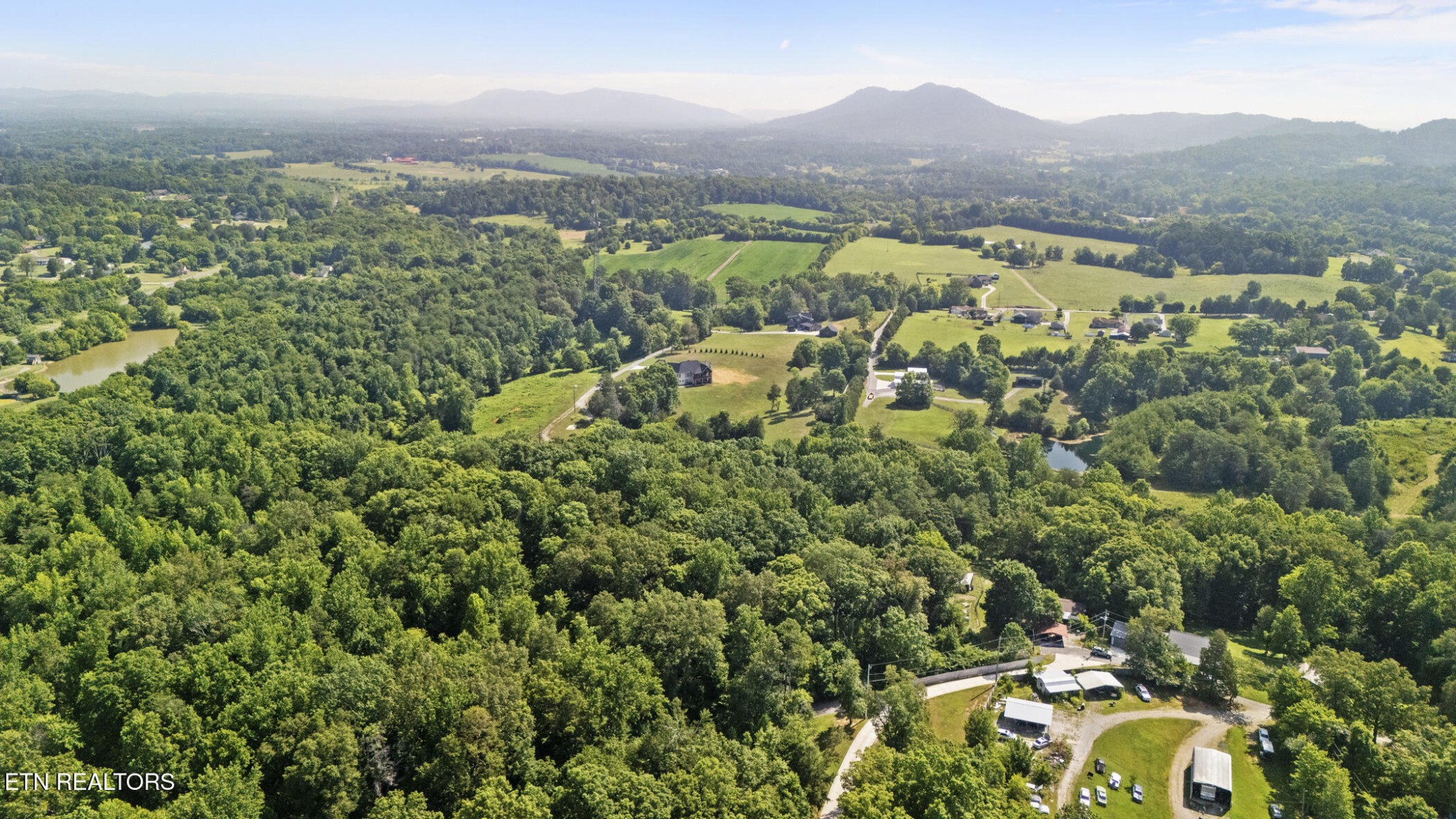 4880 Shell Lane Knoxville, TN 37918 - Photo 34 of 37 an aerial view of houses with a street and green space